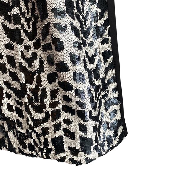 JOA LOS ANGELES Sequin Mini Dress Womens Sz Medium White Leopard Jungle - Picture 4 of 12